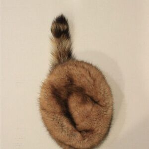Elegant Brown Fur Hat with Tail Accent
